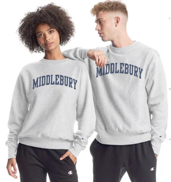 Champion Tops - Champion Reverse Weave Middlebury Crewneck Sweatshirt Unisex Size S Gray College